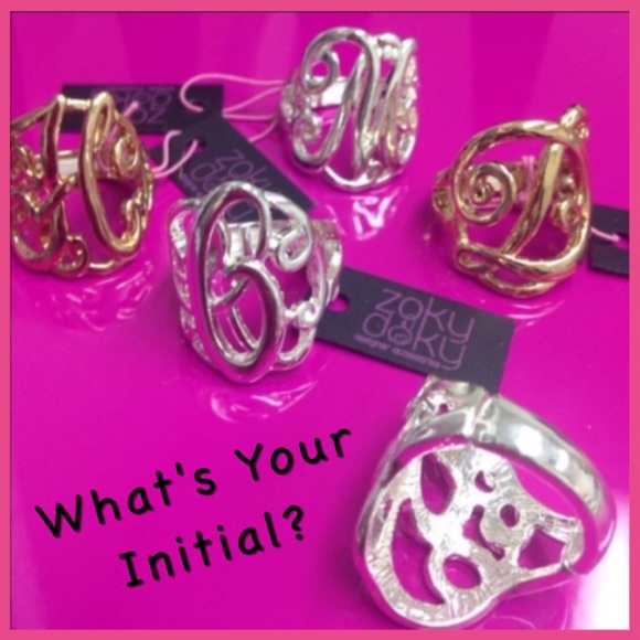 Monogram Initial Rings- most initials in stockG/S-Boutuque - Picture 1 of 10